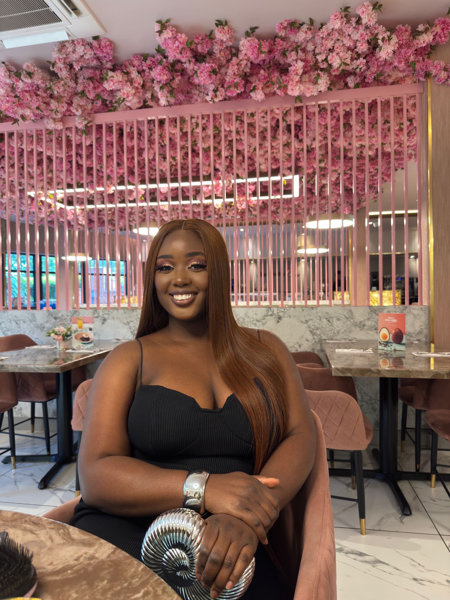Adebolaji at a restaurant